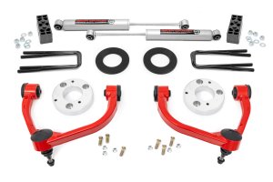 Ford F-150 Suspension Lift Kit - Rough Country - 3 Inch, Premium Forged Aluminum Control Arms - Red - '09-'13 Ford F-150 Suspension Lift Kit - Rough Country - 3 Inch, Premium Forged Aluminum Control Arms - Red - '09-'13